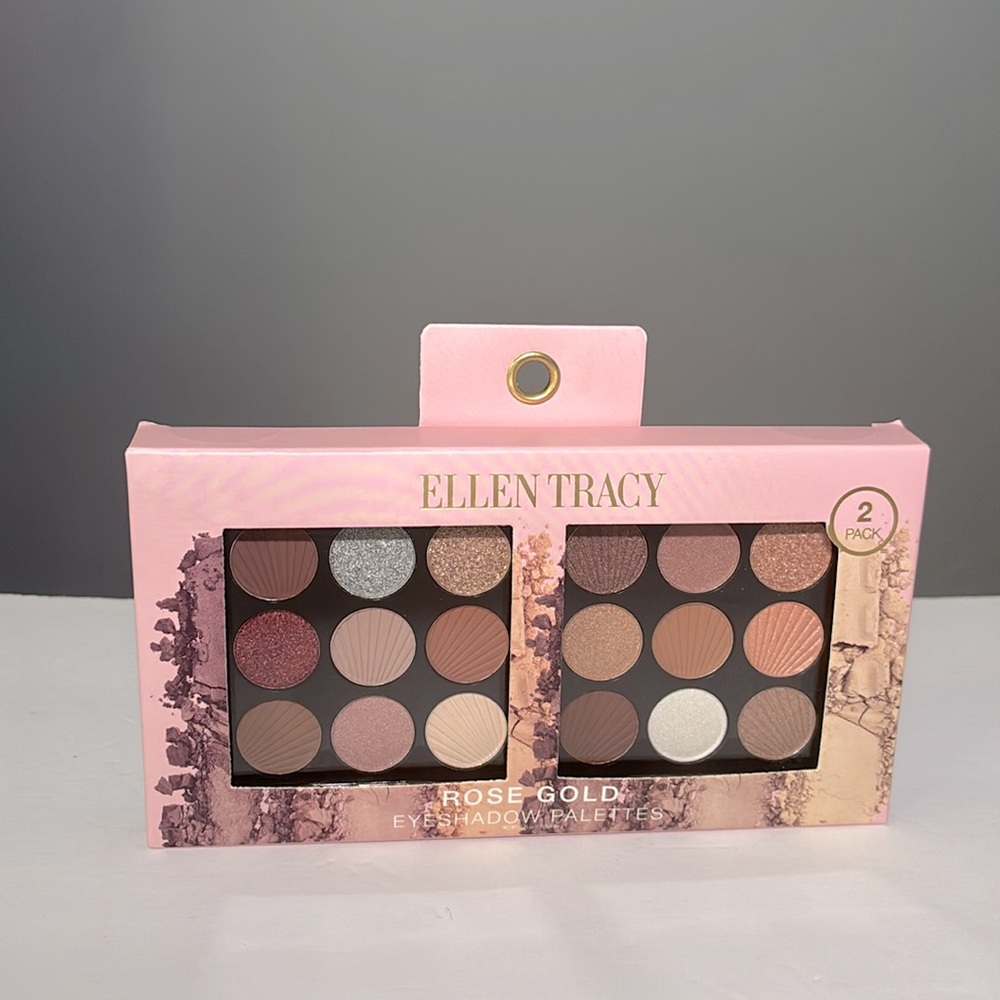 ✨ Ellen Tracy Rose Gold Eyeshadow Palette Set – Set of 2 ✨